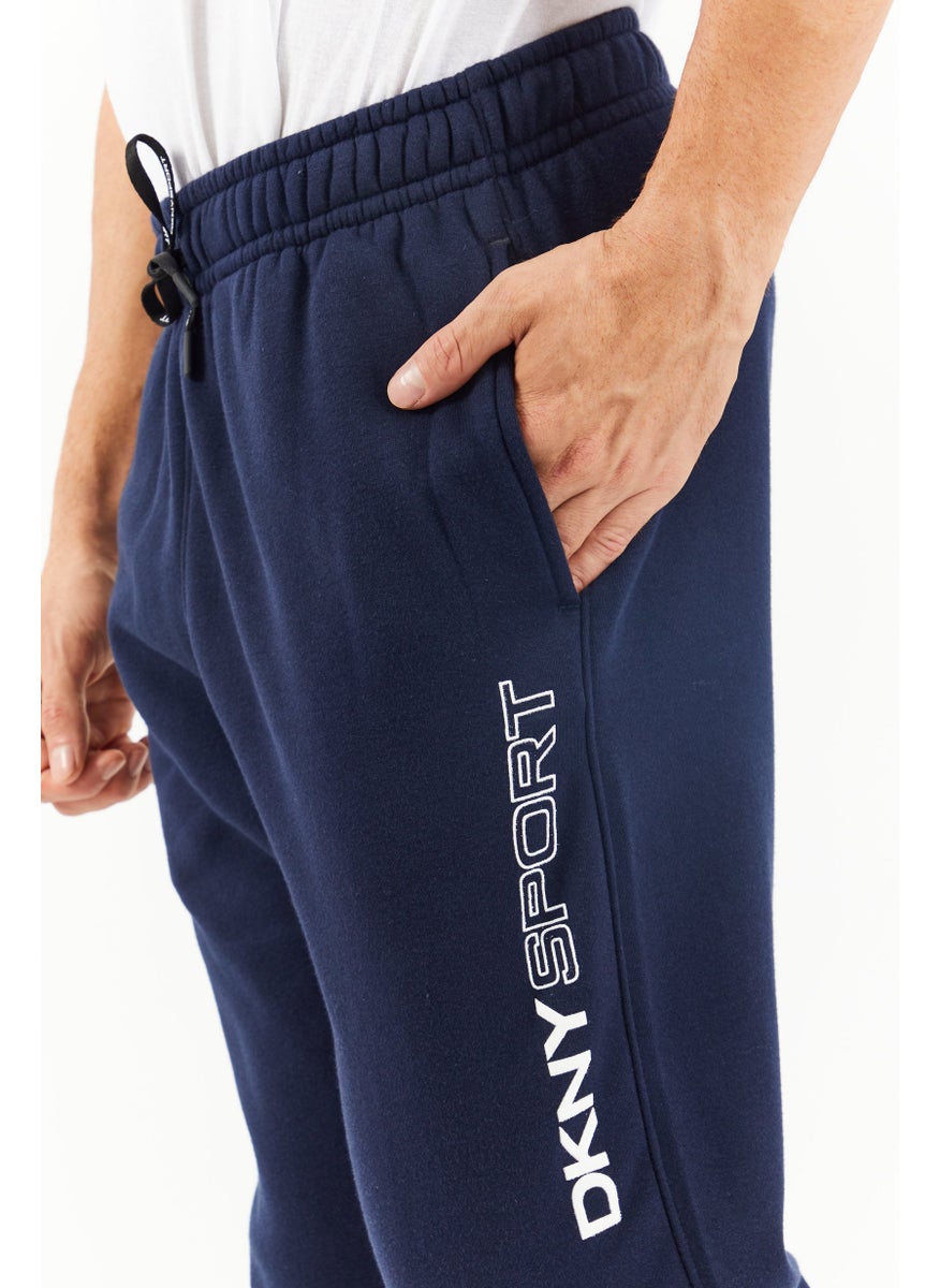DKNY Sport Men Sportswear Fit Drawstring Graphic Print Sweatpants, Navy Blue  - Image 4