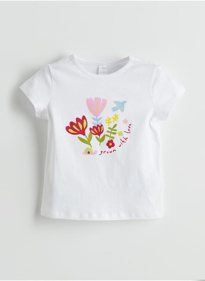 LC WAIKIKI Floral Girl Jersey T-Shirt and Shorts 2 Pack Summer  - Image 2