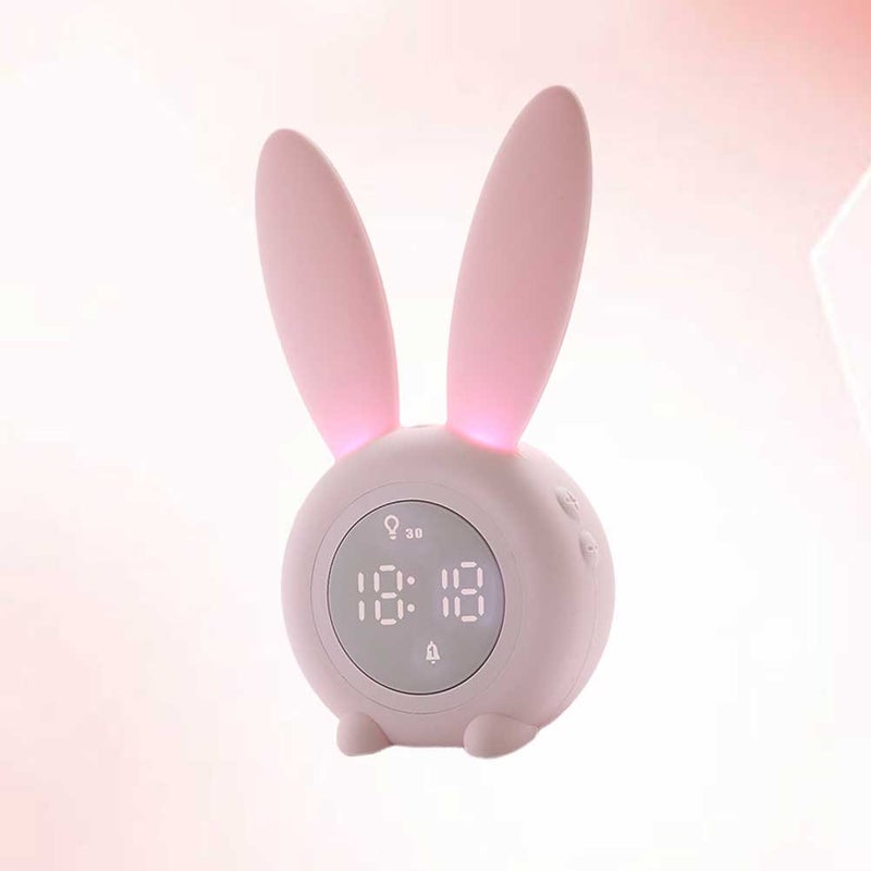 2pcs Shaped Alarm Clock Cartoon Bedside Clock Kids Students Timer Night Light - Image 1