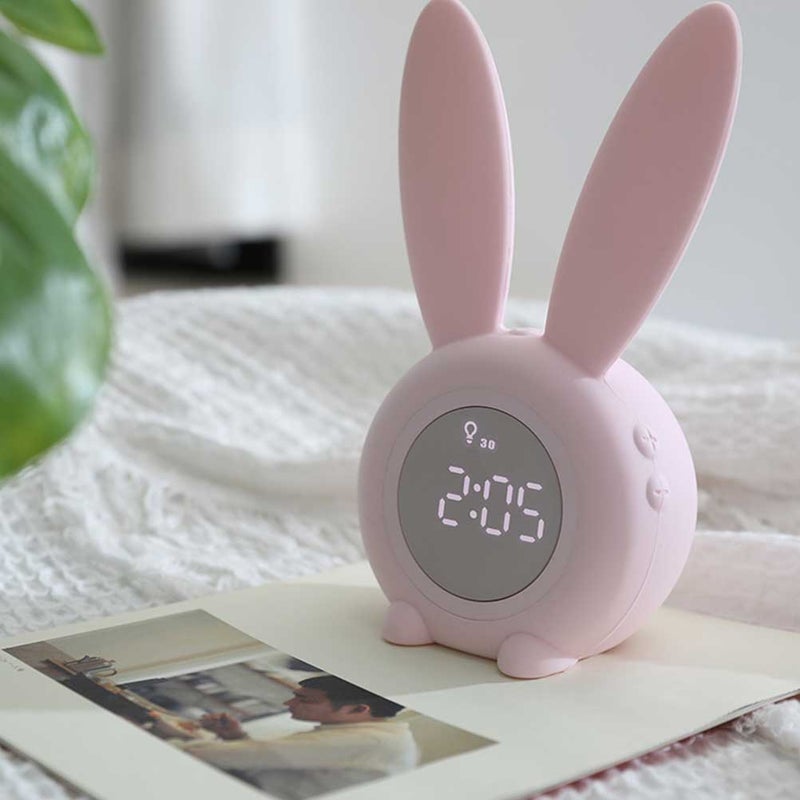 2pcs Shaped Alarm Clock Cartoon Bedside Clock Kids Students Timer Night Light - Image 3