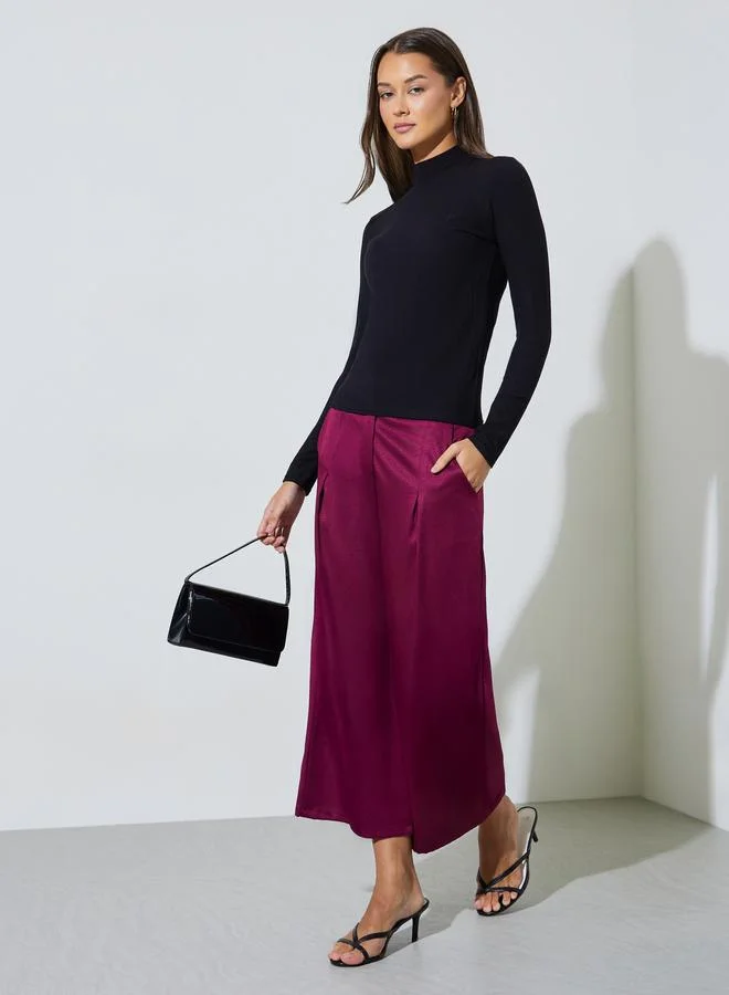 ستايلي Black Ribbed Knit Long Sleeve Top