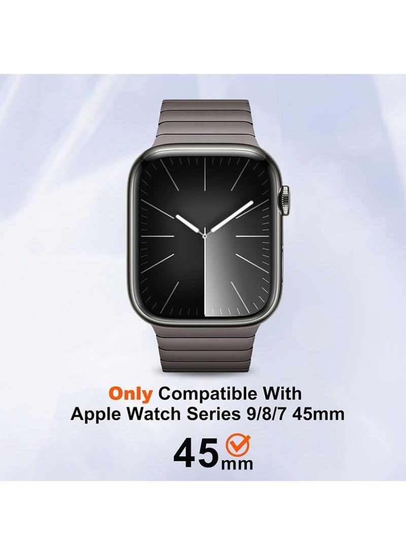 2-in-1 Metal Case Apple Watch Series 7/8/9 45mm , Rugged Metal Bumper with Full Back Cover – iWatch Series 7/8/9 45mm  Shockproof Cover + Tempered Glass Screen Protector - Image 4