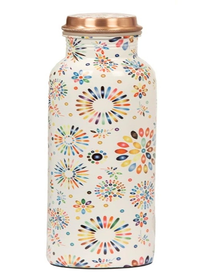 KC Pure Copper Designer Water Bottle | Leak Proof Protection | Ayurveda and Yoga Health Benefits (1000ml, Rainbow Design, Pack of 1) - Image 2