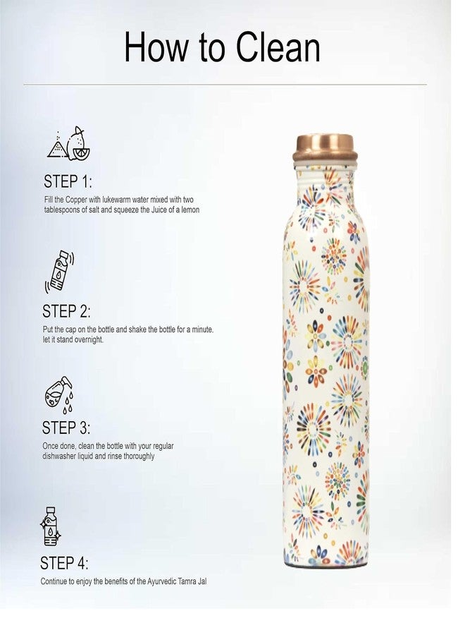 KC Pure Copper Designer Water Bottle | Leak Proof Protection | Ayurveda and Yoga Health Benefits (1000ml, Rainbow Design, Pack of 1) - Image 5