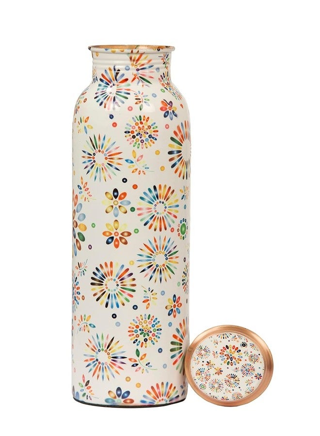 KC Pure Copper Designer Water Bottle | Leak Proof Protection | Ayurveda and Yoga Health Benefits (1000ml, Rainbow Design, Pack of 1) - Image 4