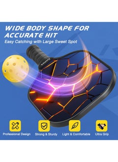 Gonex Gonex Pickleball Paddles, USAPA Approved Graphite Pickleball Rackets with Comfort Grip, Carbon Fiber Pickleball Set of 2/4 Paddles with 4 Balls, Portable Carry Bag  - Image 3
