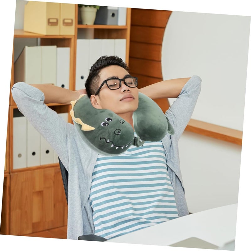 Pillow for Office Napping Ergonomic U-Shaped Travel Cushion Lightweight Support for for and Travel Comfortable Dinosaur Design - Image 2