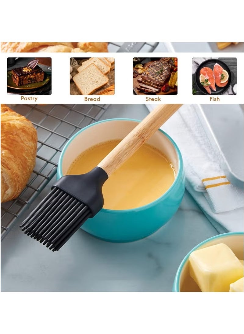 برايت هوم فرشاة شواء "برايت هوم" للشواء والخبز بمقبض خشبي - فرشاة سيليكون لدهن الزيت والصوص، مثالية للطهي، الخبز، المعجنات، والزبدة. أداة رائعة لحفلات الشواء. - Image 4