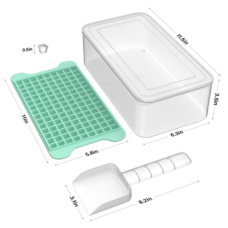 FDDBI Mini Ice Cube Tray For Freezer: Fddbi Small Ice Trays For Freezer With Bin - 135?4Pcs Easy Release Nugget Ice Tray - Crushed Ice Tray With Container - Image 5