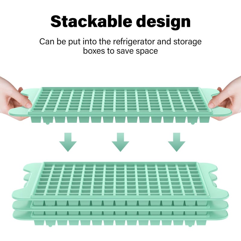 FDDBI Mini Ice Cube Tray For Freezer: Fddbi Small Ice Trays For Freezer With Bin - 135?4Pcs Easy Release Nugget Ice Tray - Crushed Ice Tray With Container - Image 2