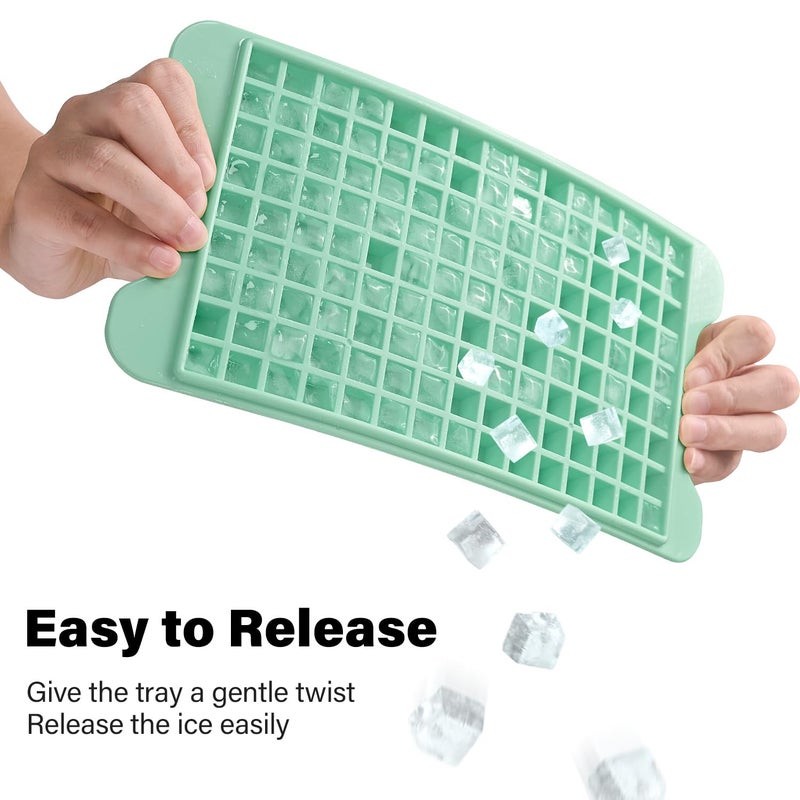 FDDBI Mini Ice Cube Tray For Freezer: Fddbi Small Ice Trays For Freezer With Bin - 135?4Pcs Easy Release Nugget Ice Tray - Crushed Ice Tray With Container - Image 3