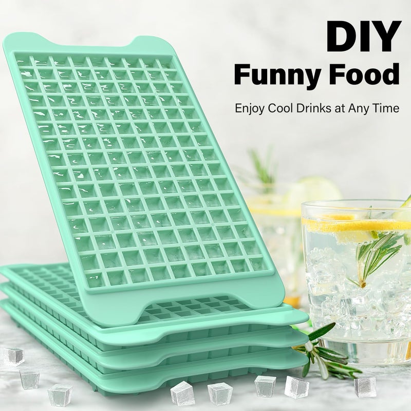 FDDBI Mini Ice Cube Tray For Freezer: Fddbi Small Ice Trays For Freezer With Bin - 135?4Pcs Easy Release Nugget Ice Tray - Crushed Ice Tray With Container - Image 4