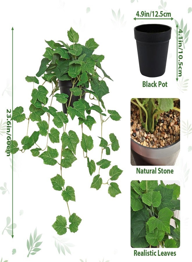 TOCHGREEN نباتات اصطناعية من TOCHGREEN، نبات بوتوس صناعي، نبات حريري لتزيين المنزل، نبات معلق صناعي، نبات صناعي صغير واقعي في أصيص لغرفة النوم، رف، ديكور داخلي وخارجي (أخضر) - Image 3