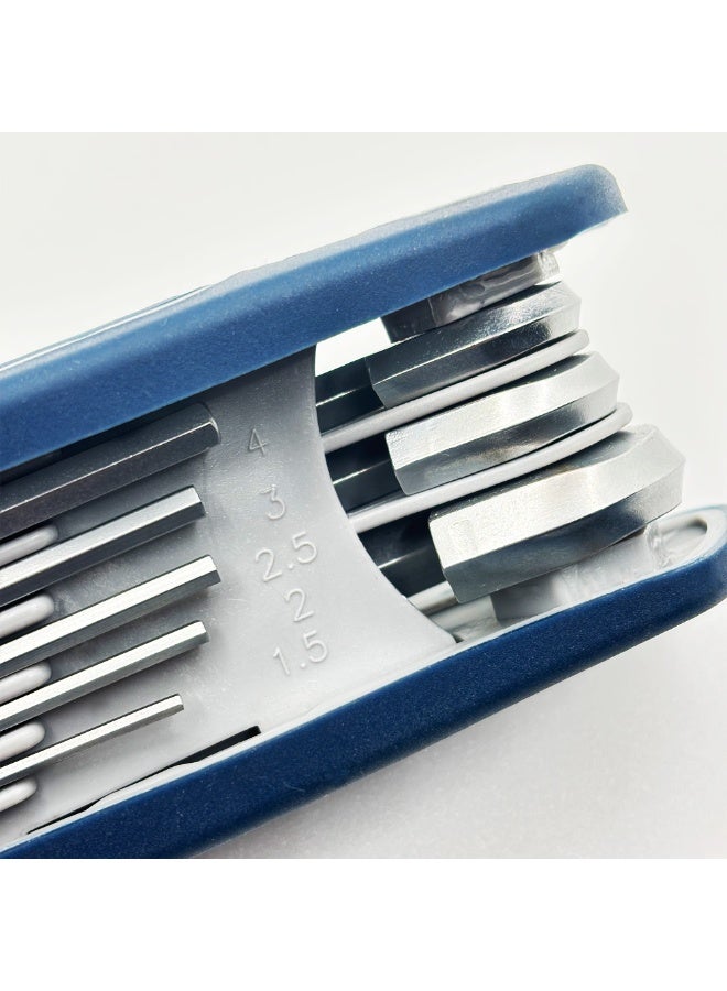 جوب سميث مجموعة مفاتيح ألين قابلة للطي مكونة من ۸ قطع، مفاتيح ربط محمولة بمقبض مانع للانزلاق، أدوات فولاذية متينة للدراجات والأثاث وأعمال الصيانة المنزلية - Image 3