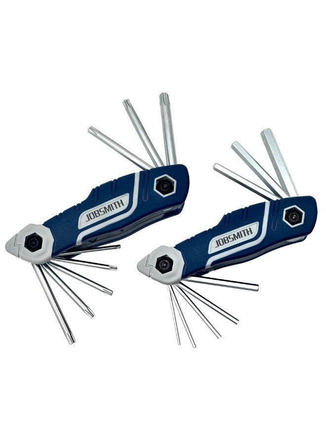 جوب سميث مجموعة مفاتيح ألين قابلة للطي مكونة من ۸ قطع، مفاتيح ربط محمولة بمقبض مانع للانزلاق، أدوات فولاذية متينة للدراجات والأثاث وأعمال الصيانة المنزلية - Image 2