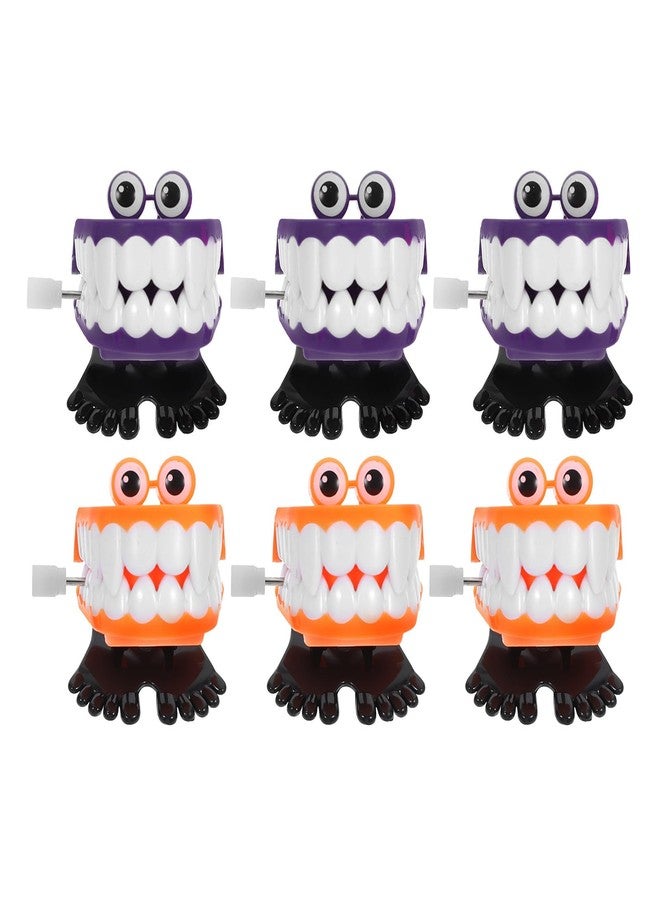 Amosfun 6pcs Chattering Teeth Walking Teeth with Eyes Novelty Wind Up Toys Practical Joke Toys for Halloween Party Favors Halloween Christmas Birthday - Image 1