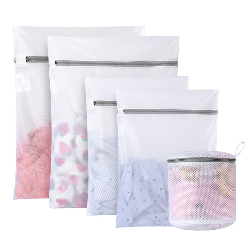 GOGOODA Laundry Mesh Wash Bags for Delicates 5 Set2L 2M 1 Cylinder