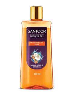 Santoor Santoor Sandalwood and Gardenia Shower Gel For Women Moisturizing Body Wash With Glycerin and Magnolia Extracts For Soft Skin PH Balanced Dermatologically Tested 250ml  - Image 1