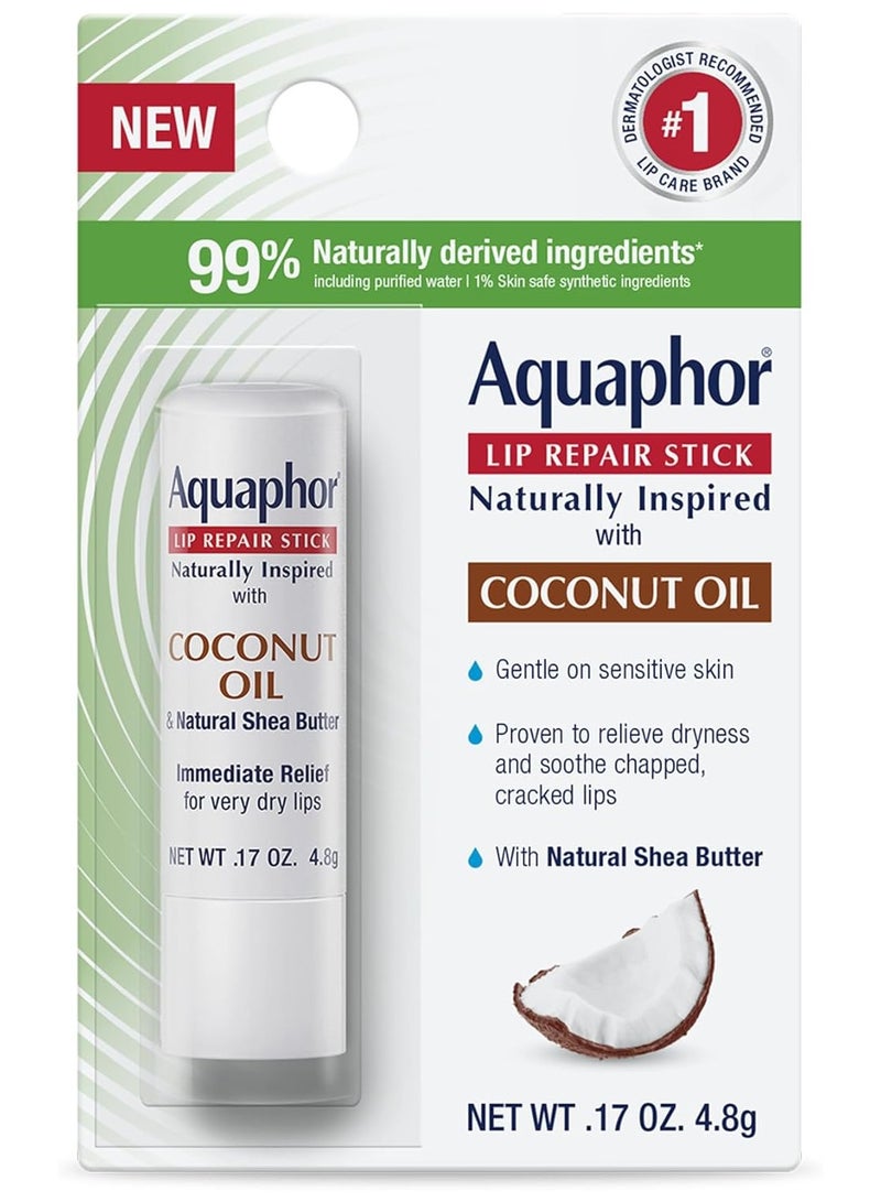 أكوافور مرطب شفاه طبيعي مستوحى من الطبيعة بزيت جوز الهند، 0.17 أونصة. - Image 1