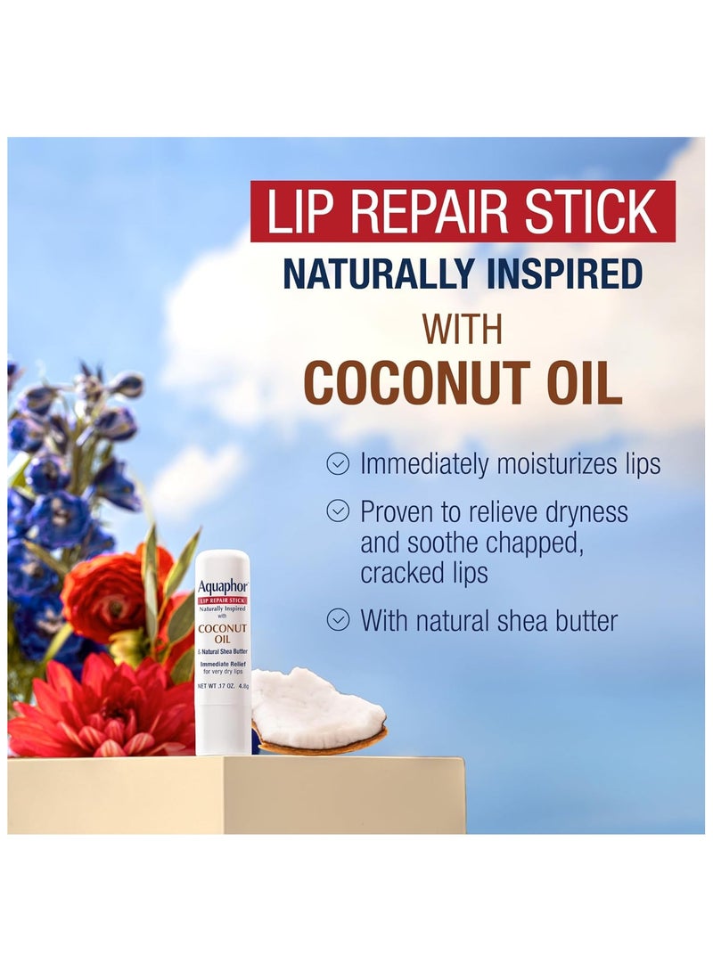 أكوافور مرطب شفاه طبيعي مستوحى من الطبيعة بزيت جوز الهند، 0.17 أونصة. - Image 4