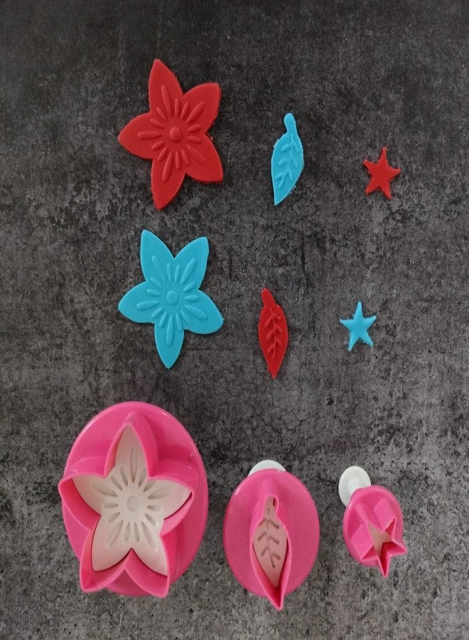JoyGlobal 3 PCS Flower Plunger Cutter Fondant Decorating Sugar Craft Mold Biscuit Cake DIY Cake Decorating Tools - Image 1