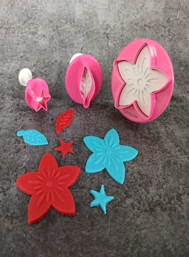 JoyGlobal 3 PCS Flower Plunger Cutter Fondant Decorating Sugar Craft Mold Biscuit Cake DIY Cake Decorating Tools - Image 3