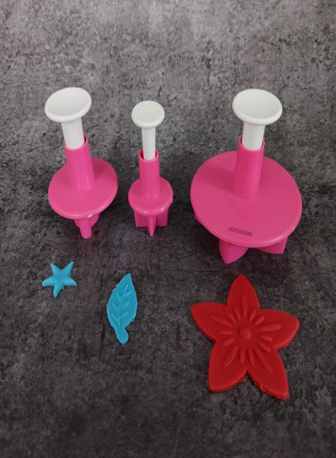 JoyGlobal 3 PCS Flower Plunger Cutter Fondant Decorating Sugar Craft Mold Biscuit Cake DIY Cake Decorating Tools - Image 4