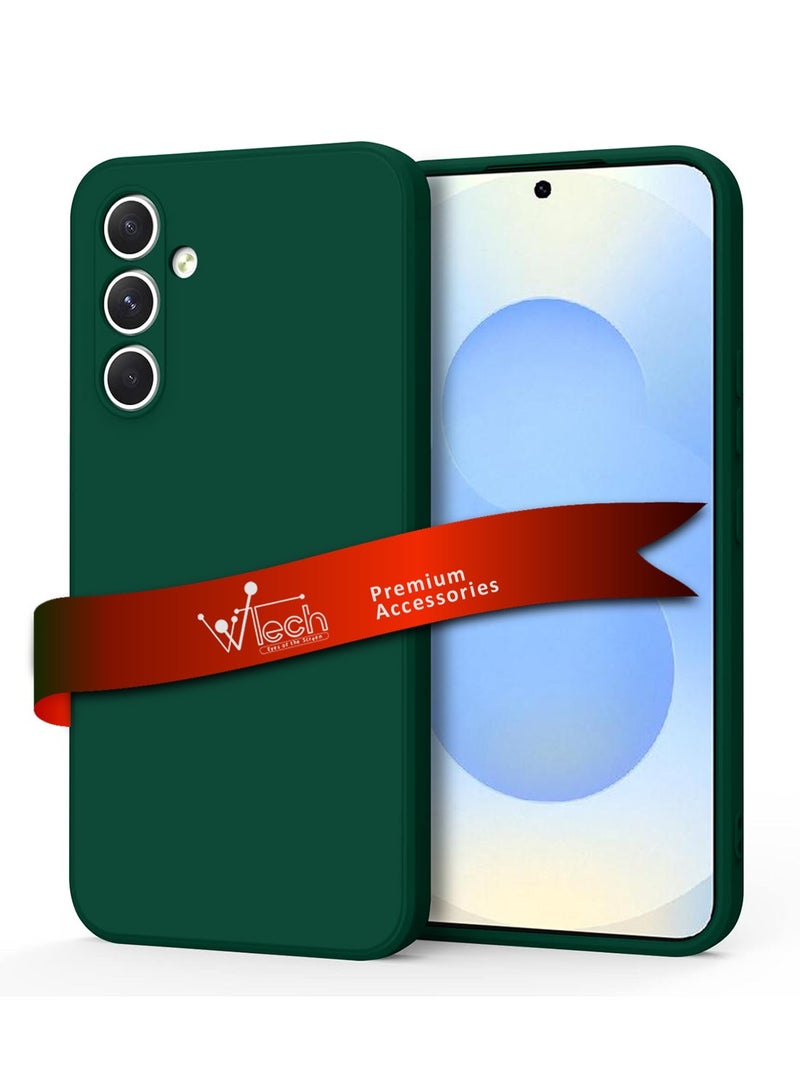 Wtech Samsung Galaxy S25 2025 Premium Soft Liquid Silicone Case Cover - Dark Green - Image 1