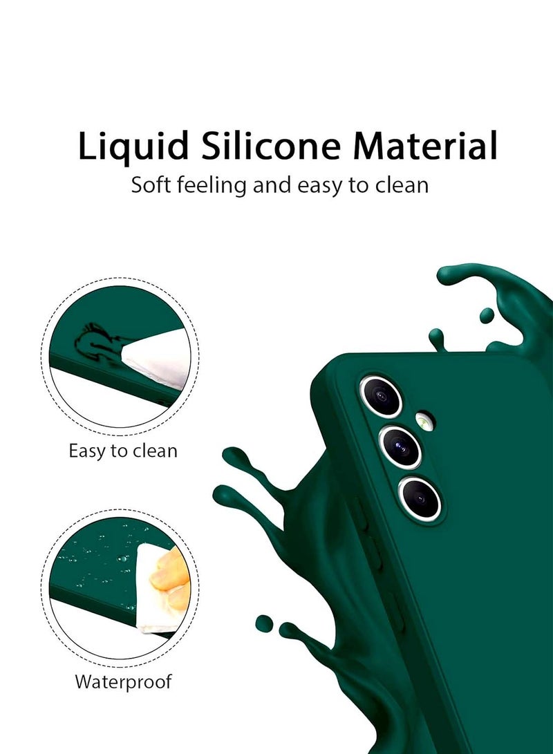 Wtech Samsung Galaxy S25 2025 Premium Soft Liquid Silicone Case Cover - Dark Green - Image 4