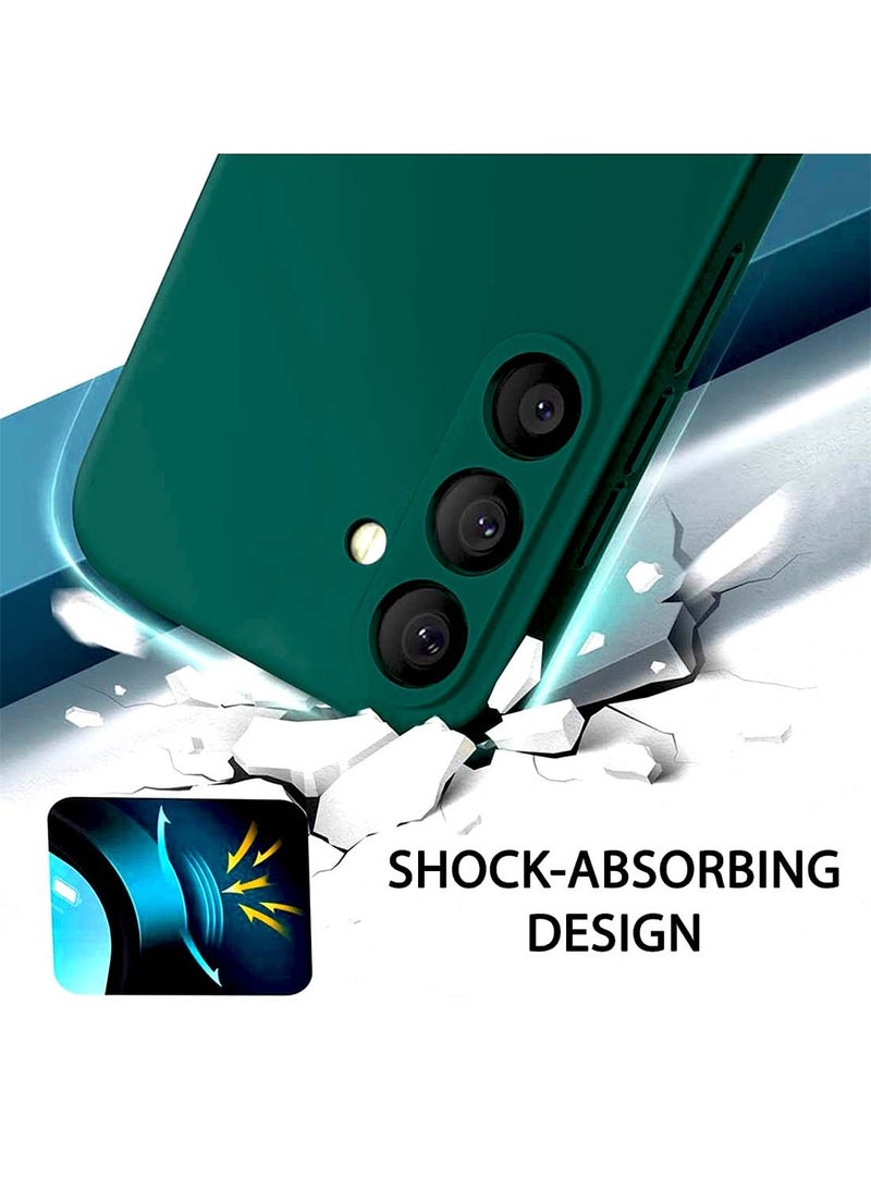 Wtech Samsung Galaxy S25 2025 Premium Soft Liquid Silicone Case Cover - Dark Green - Image 5