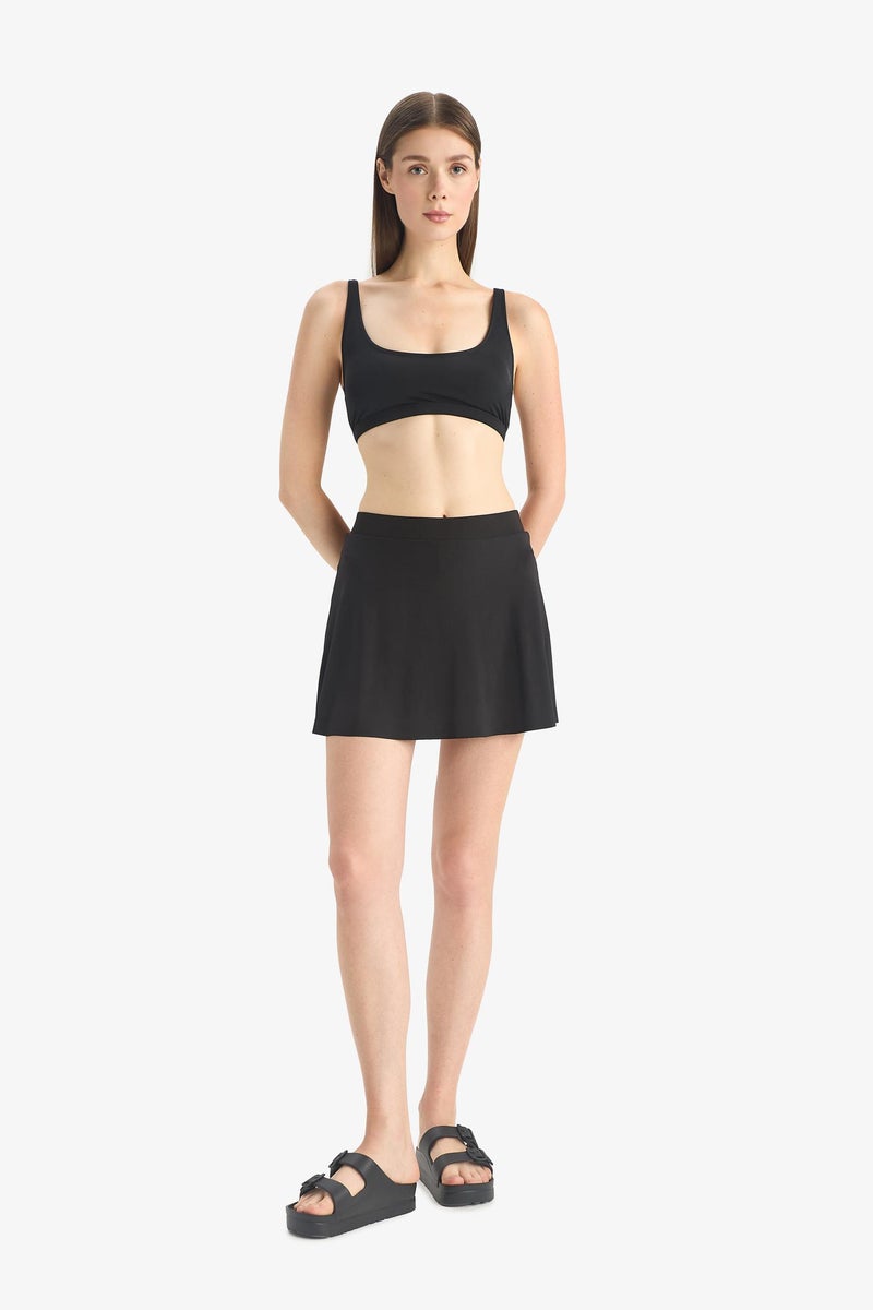 DeFacto Black Woman Fall in Love Skirted Swim Shorts Casual - Image 1