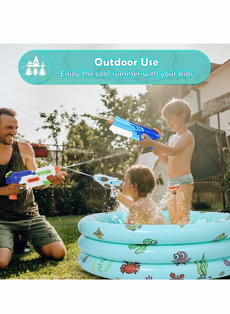 Paddling Pools for Kids Inflatable Kiddie Swimming Paddling Pool Ocean Life 3 Ring with Inflatable Safety Floor and Free Air Pump for Family Toddlers Children Garden Outdoor Swimming Pool(100*27cm)