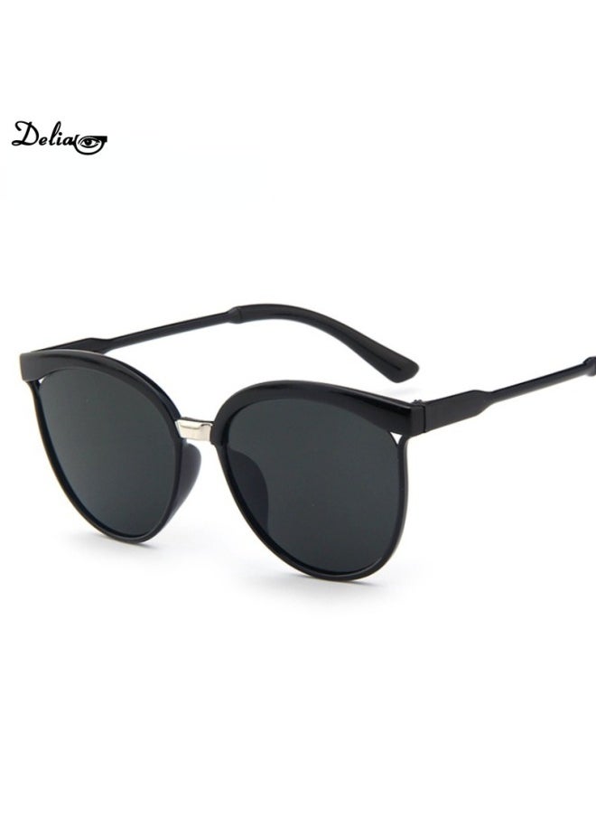 Generic - Classic Retro Cat Eye Mirror Gradient Sunglasses UV400 Woman Vintage Luxury Sun Glasses Summer Outdoor Oculos De Sol Gafas-Lenses Color:black - Image 1