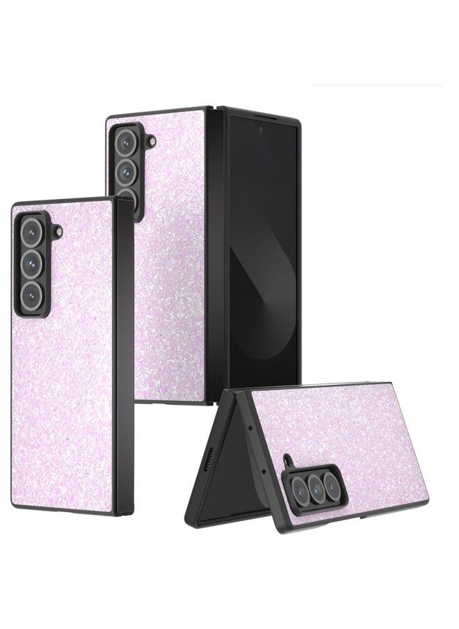 erorex For Samsung Galaxy Z Fold Special Black Frame Colorful Glitter Phone Case(Glitter Pink) 