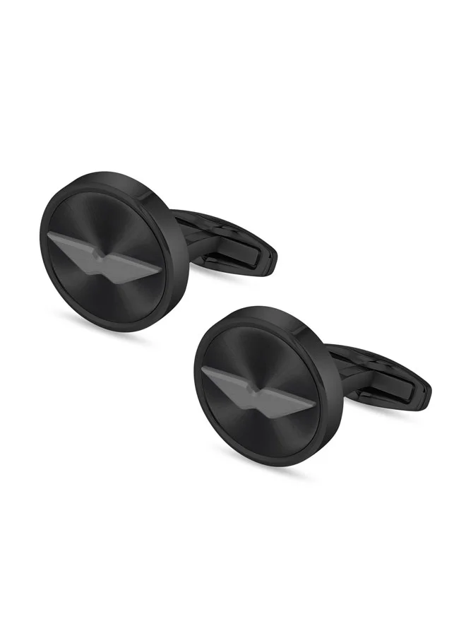 POLICE Bladeform Round Stainless Steel Cufflinks for Men