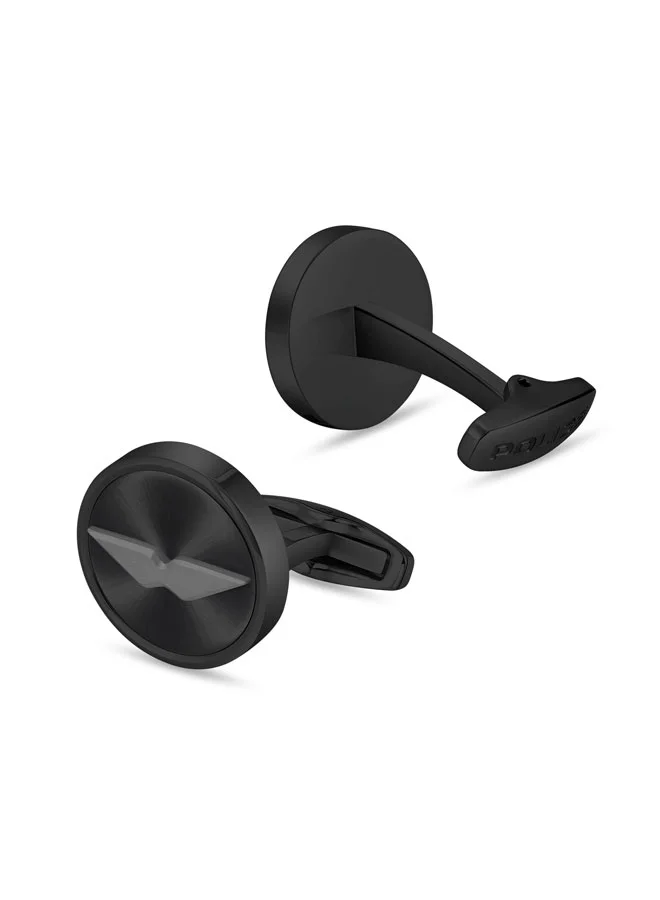 Police Black/Gunmetal Bladeform Round Stainless Steel Cufflinks for Men for Men | Best Price UAE