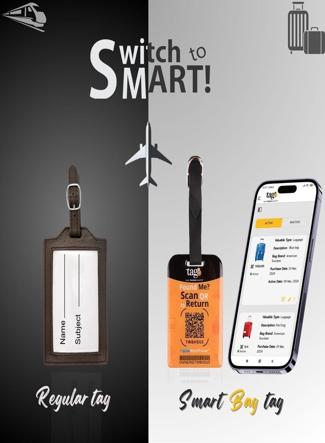 tag8 Bag Security Tag with Scan QR to Return Service | Epoxy Material | Leather Strap | SITA World Tracer Code | Keep Your Luggage Safe and Easily Traceable | USA | Pack of 1 - Image 2