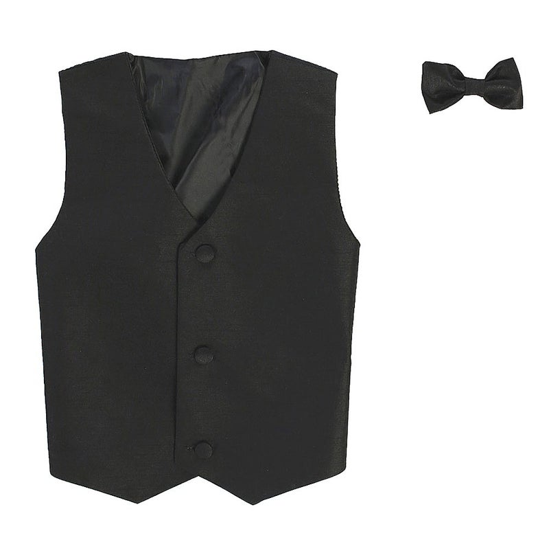 Lito Vest and Clip On Boy Bowtie set - BLACK - 6/7 - Image 1