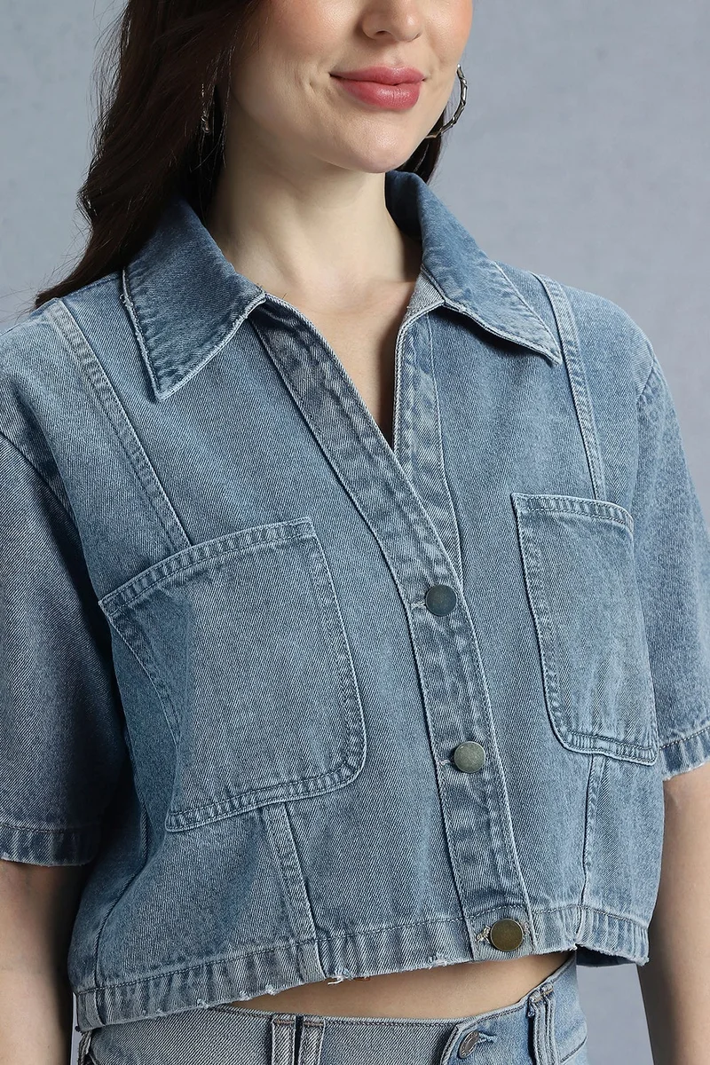 inkd  WOMEN'S DENIM CROP TOP|SKY WHY|Women Apparel – Everyday Comfort Wear for Women | Best Price UAE
