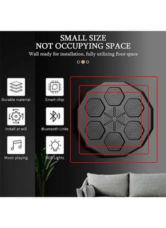 Beauenty Wall Mounted Boxing Training Machine, Smart Music Boxing Machine With Boxing Gloves And 6 Lights & Bluetooth Sensor Target Boxing Pads Reaction Coordination Hand Aye Adult Boxing Machine Training  - Image 5