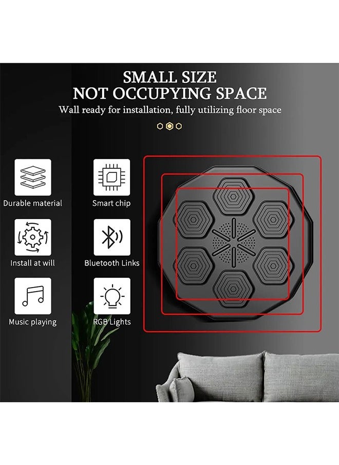 Beauenty - Wall Mounted Boxing Training Machine, Smart Music Boxing Machine With Boxing Gloves And 6 Lights & Bluetooth Sensor Target Boxing Pads Reaction Coordination Hand Aye Adult Boxing Machine Training - Image 1