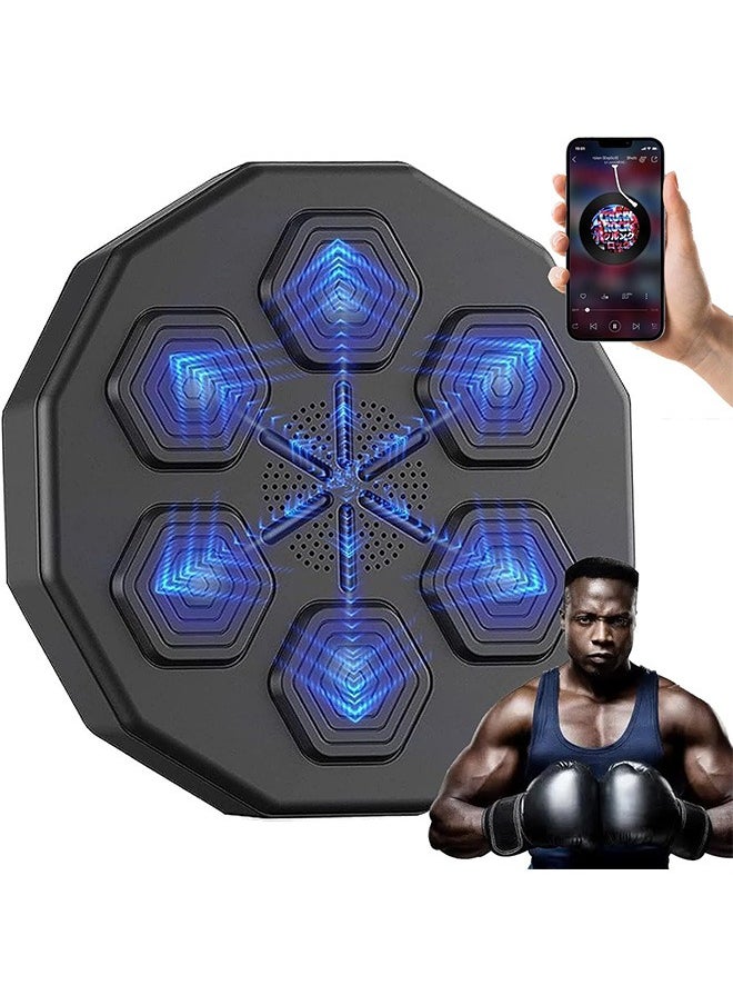 Beauenty - Wall Mounted Boxing Training Machine, Smart Music Boxing Machine With Boxing Gloves And 6 Lights & Bluetooth Sensor Target Boxing Pads Reaction Coordination Hand Aye Adult Boxing Machine Training - Image 1