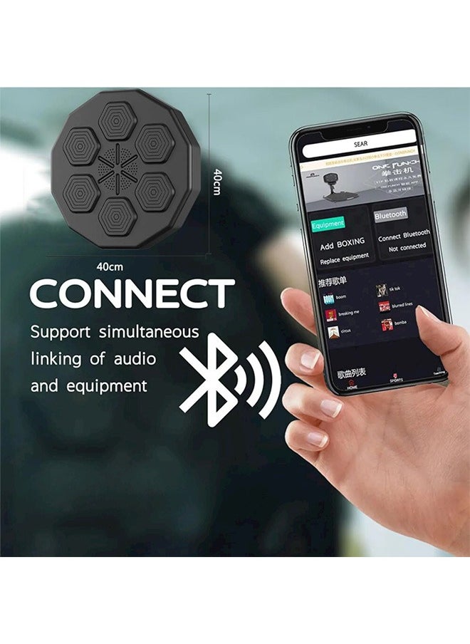 Beauenty - Wall Mounted Boxing Training Machine, Smart Music Boxing Machine With Boxing Gloves And 6 Lights & Bluetooth Sensor Target Boxing Pads Reaction Coordination Hand Aye Adult Boxing Machine Training - Image 1
