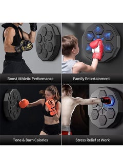 Beauenty Wall Mounted Boxing Training Machine, Smart Music Boxing Machine With Boxing Gloves And 6 Lights & Bluetooth Sensor Target Boxing Pads Reaction Coordination Hand Aye Adult Boxing Machine Training  - Image 4
