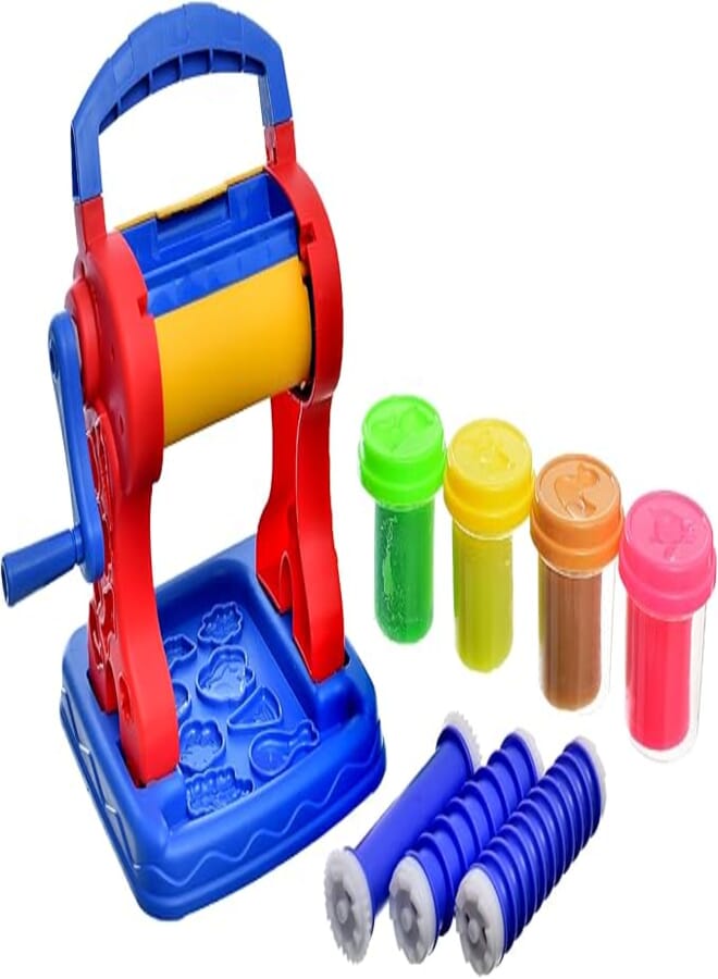 Plastic Large Machine Noodle Diy With Four Clays And Plastic Kitchen Tools For Kids Set Of 16 Pieces - Multi Color