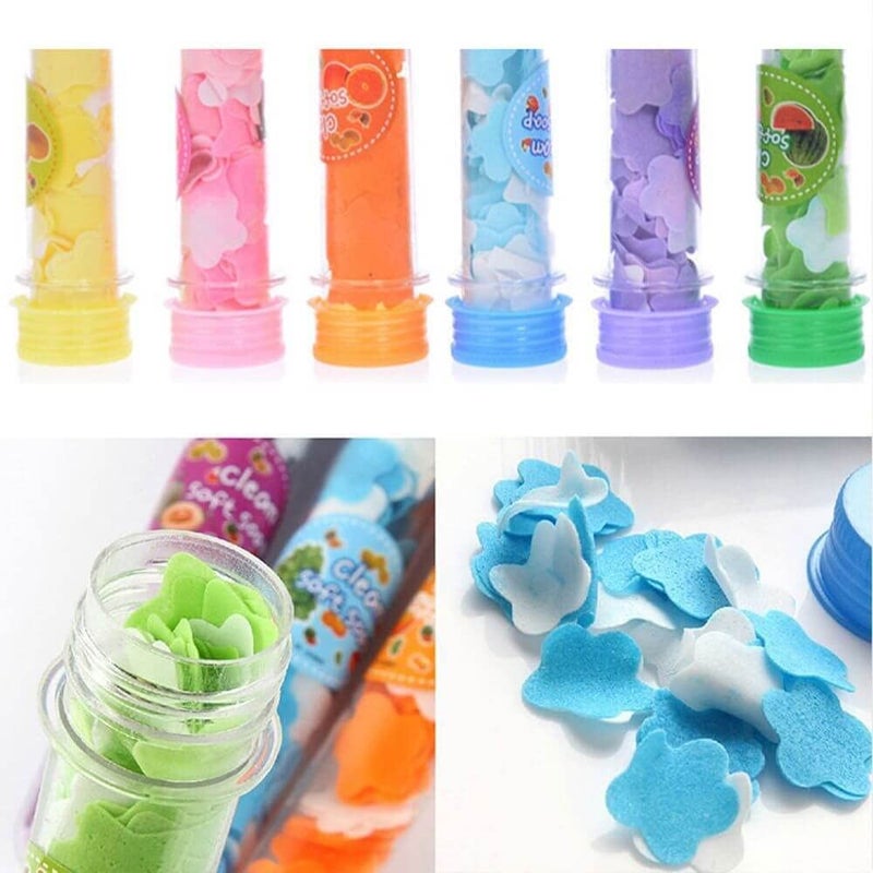 SURKHAMART SURKHAMART Paper Soap Strips For TravelScented Handwash Soft Flower Bottle Portable Disposable Mini Slice Sheets for Outdoor Multi Shpe fot Easy to Use ToilertyPack of 6 Pcs  - Image 5