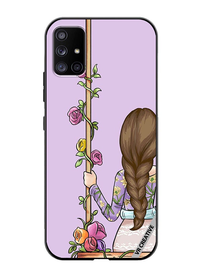 VR CREATIVE غطاء حماية لجهاز سامسونج جالاكسي A51 5G تصميم فتاة جميلة تنظر للأمام متعدد الألوان - Image 1