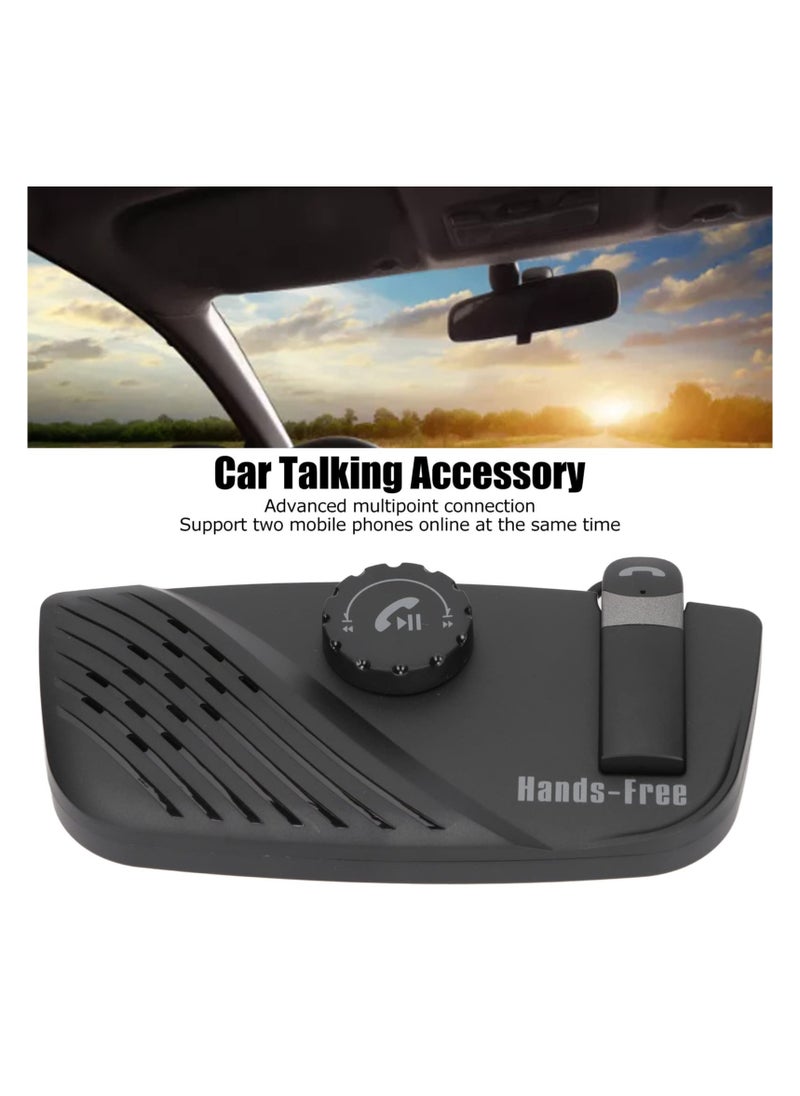 SYOSI - Bluetooth 5.0 Car Speaker, Handsfree Bluetooth Speakerphone for Cell Phone, Support 2 Mobile Phones Online, Multipoint Handsfree Car Speaker Headset, Bluetooth 5.0 Car Kit with Visor Clip - Image 1