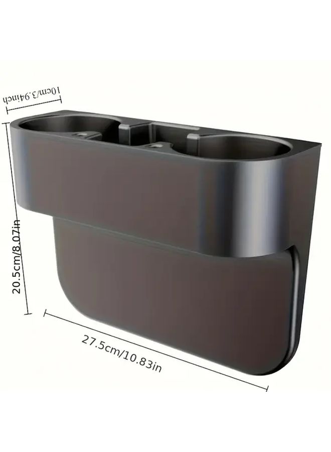 Car Cup Holder Passenger Seat Organizer Phone Mount Storage Box Black - Image 2