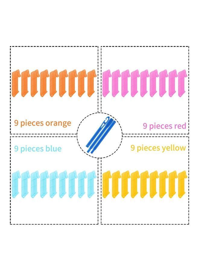 NIBEMINENT 36-Pieces 20 cm Hair Curlers Spiral Curls Styling Kit Multicolour - Image 2